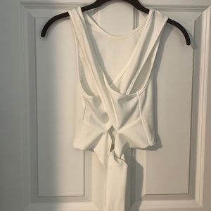 SUPERDOWN WHITE TIE BACK TANK